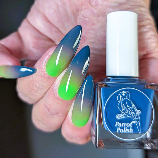 Parrot Polish Lime Surprise Thermal Nail Lacquer Blue/Mauve/Green 0.5 FLoz