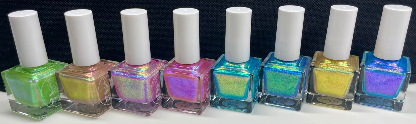 Parrot Polish "The Baby Mermaid Collection" 8 Nail Polishes Multichrome of every color
