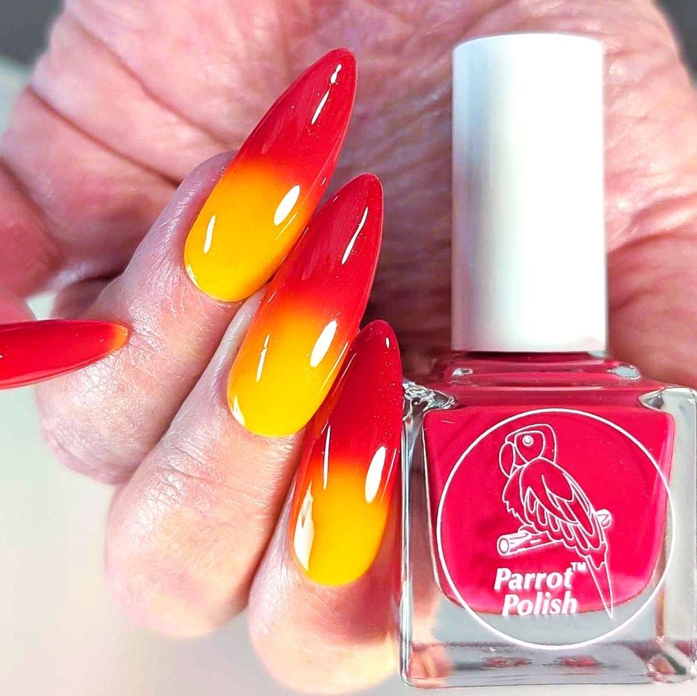 Parrot Polish Summer Time Twist Thermal Nail Polish Maroon/Orange