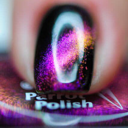 Parrot Polish Cheetah Cat Magnetic Multichrome Nail Lacquer Purple/Pink/Black