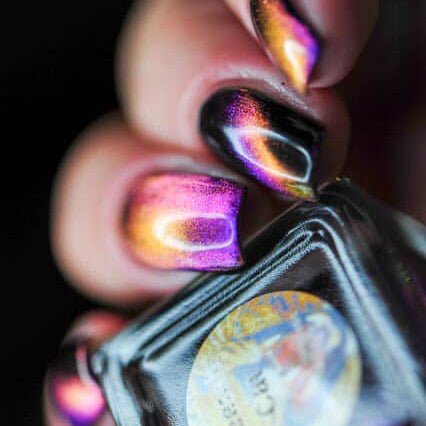 Parrot Polish Cheetah Cat Magnetic Multichrome Nail Lacquer Purple/Pink/Black