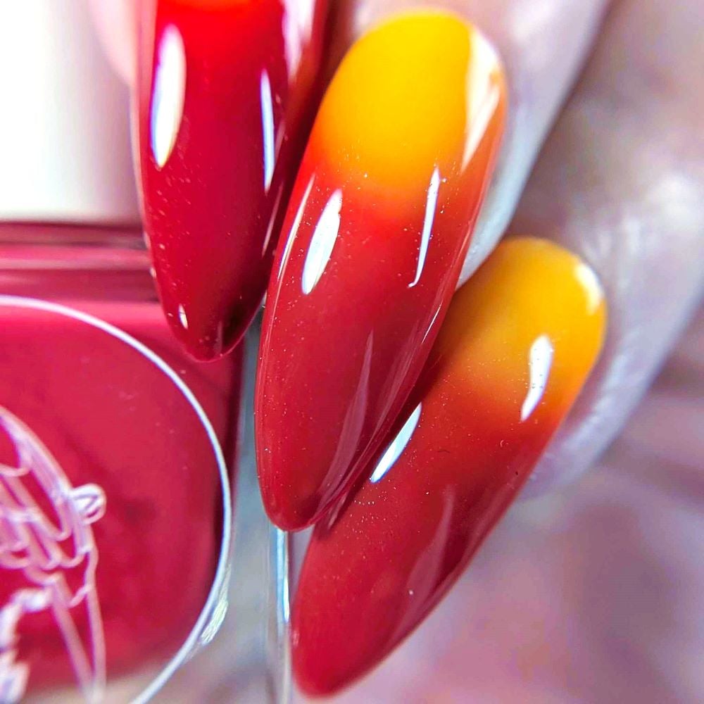Parrot Polish Summer Time Twist Thermal Nail Polish Maroon/Orange
