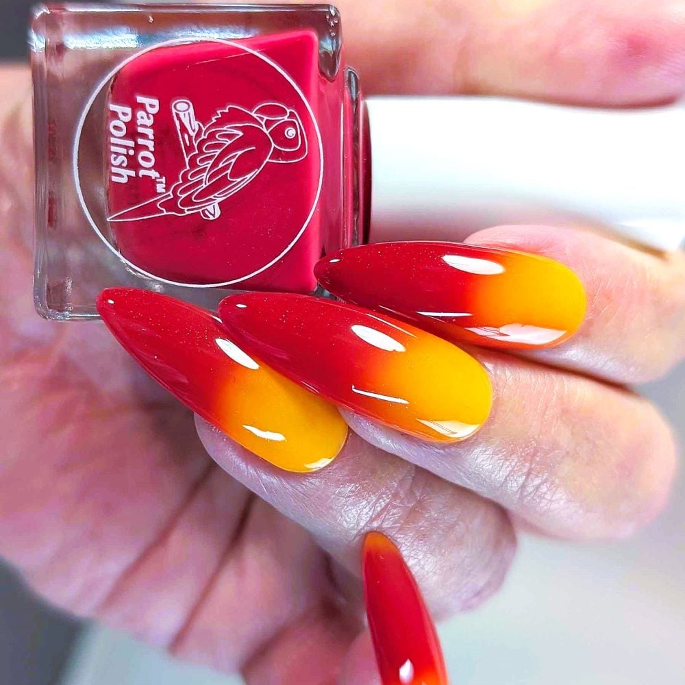Parrot Polish Summer Time Twist Thermal Nail Polish Maroon/Orange