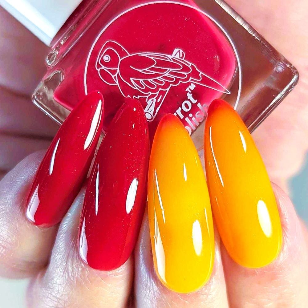 Parrot Polish Summer Time Twist Thermal Nail Polish Maroon/Orange