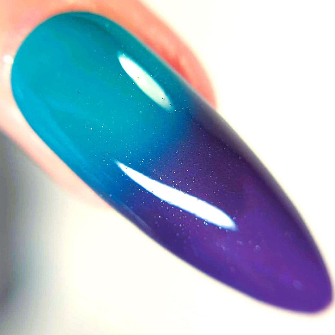 Purple Lilly Explosion Thermal Nail Polish - Purple/ Blue Green