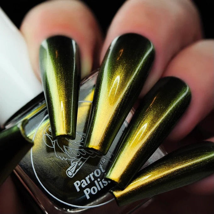 Parrot Polish Queen Akasha Multichrome Nail Polish - Gold/Green