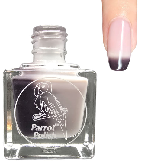 Parrot Polish Black Magic Color Changing Thermal Nail Lacquer - Black/Grey