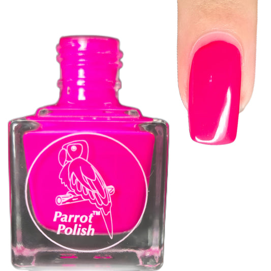 Parrot Polish Piranha Pink Neon Nail Polish