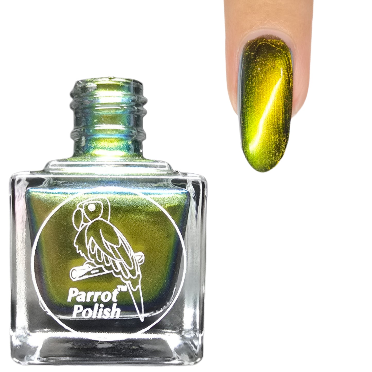 Parrot Polish Queen Akasha Multichrome Nail Polish - Gold/Green