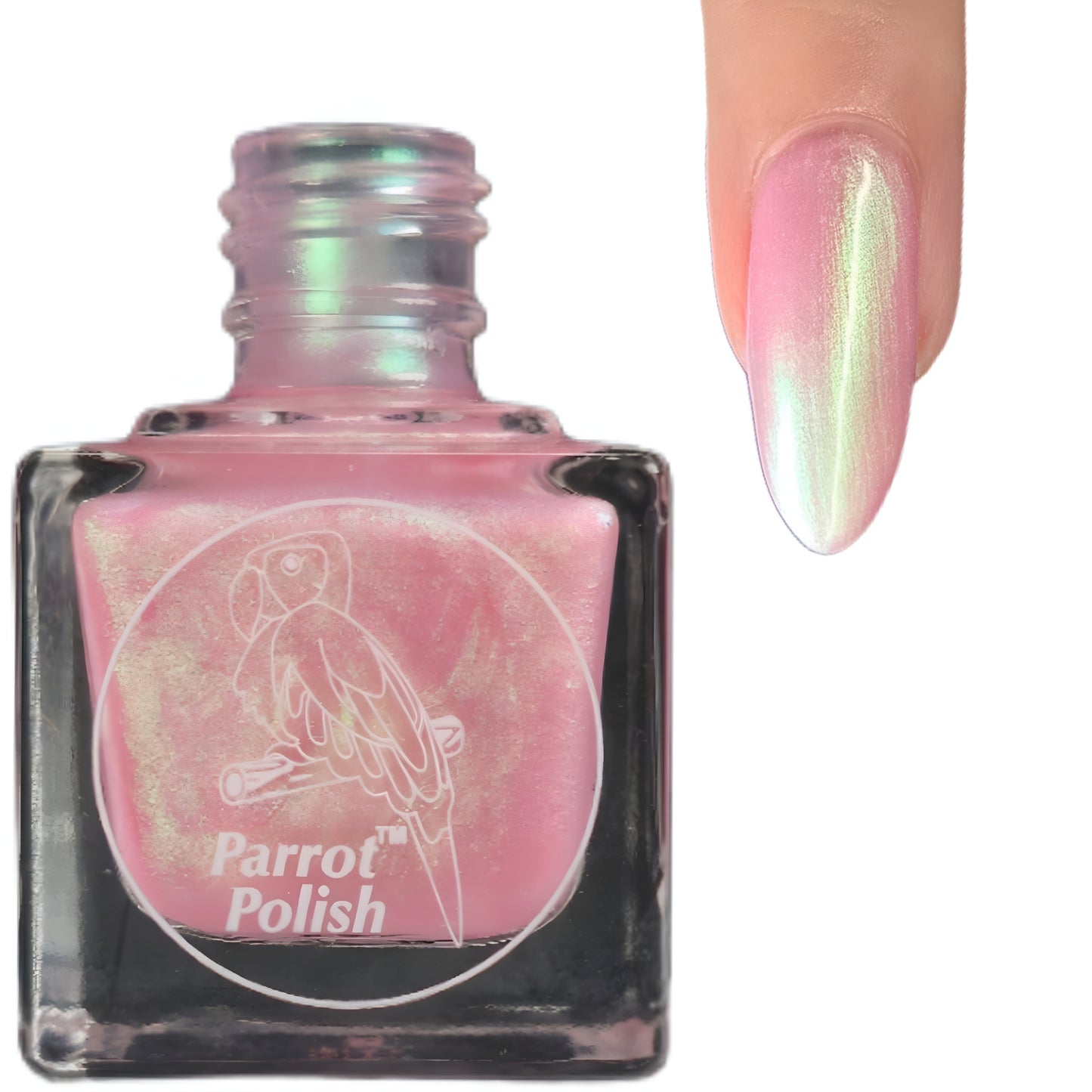 Parrot Polish Pink Shoelaces 60s Shimmer Nail Lacquer Pink/Gold shimmer