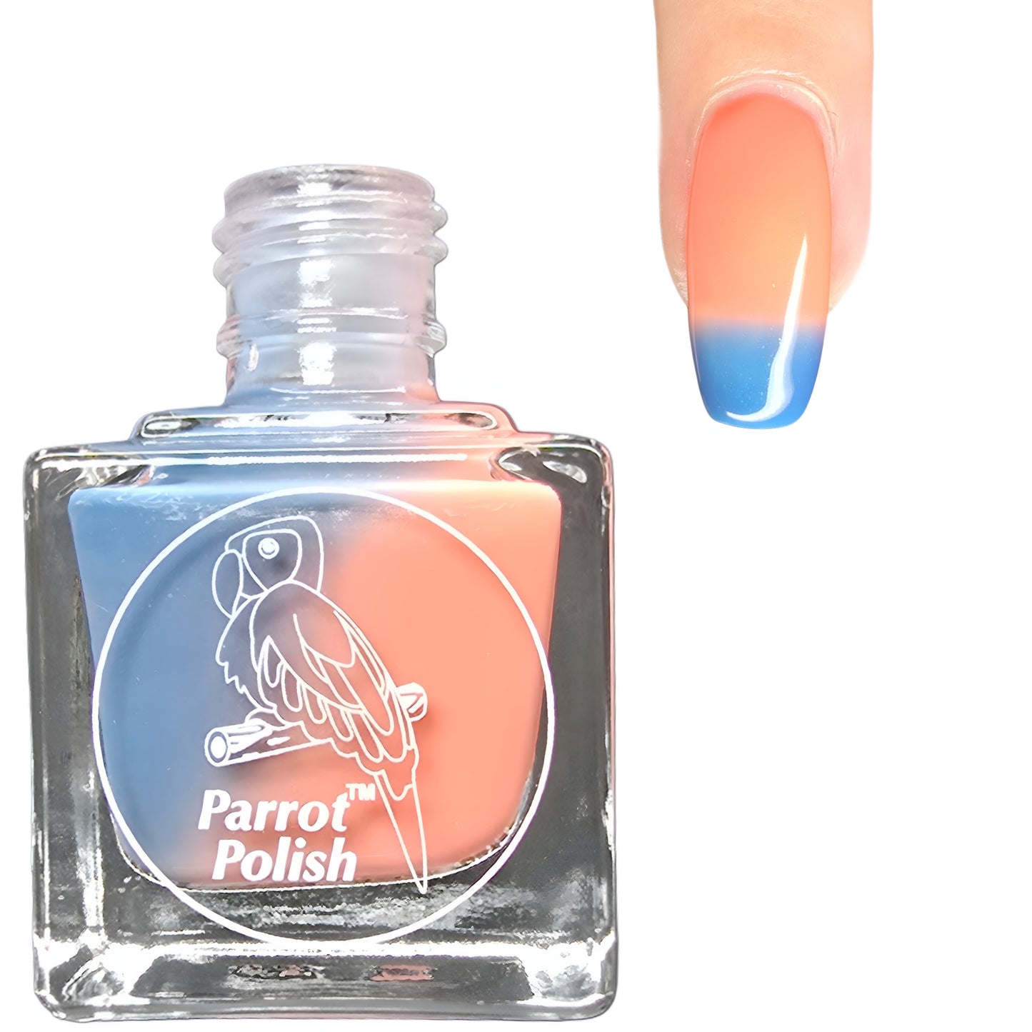 Parrot Polish Pink Sands Color Changing Thermal Nail Lacquer Blue/Pink Coral