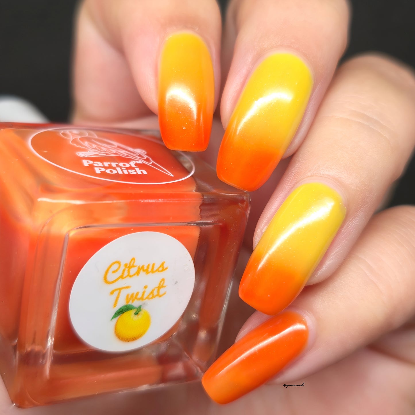 Parrot Polish Citrus Twist Color Changing Thermal Nail Lacquer - Orange/Yellow