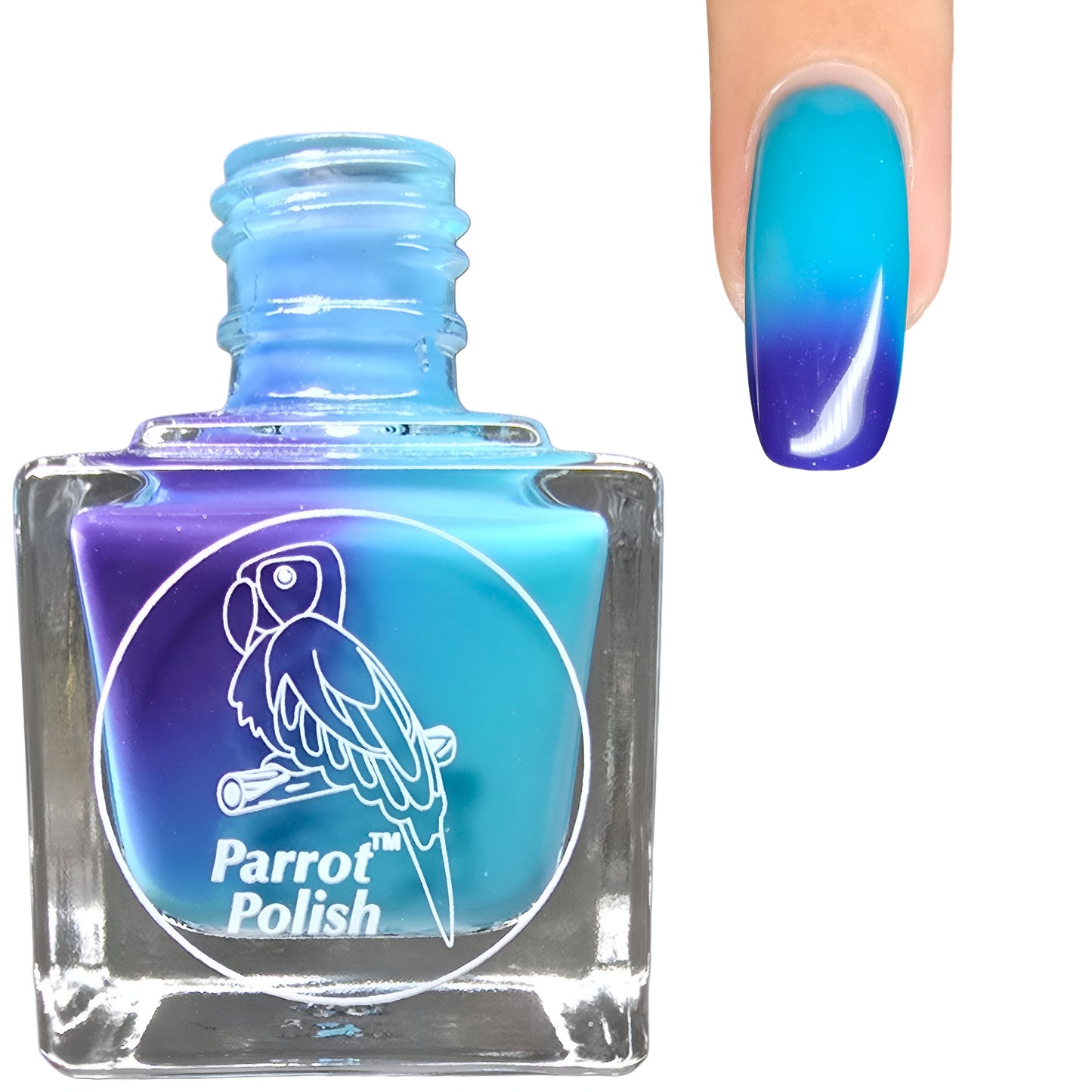 Parrot Polish Blue Daisy Solar Nail Polish - Light Blue-green/Dark Blue