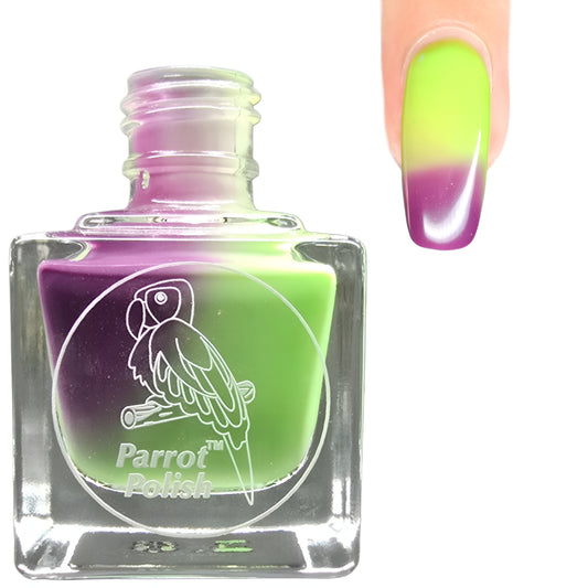 Parrot Polish Limes & Grapes Color Changing Solar Nail Lacquer - Green/Brownish Purple
