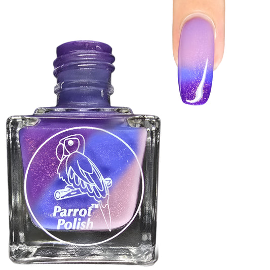 Parrot Polish Smooth Jazz Color Changing Thermal Nail Lacquer - Purple/Blue/Clear
