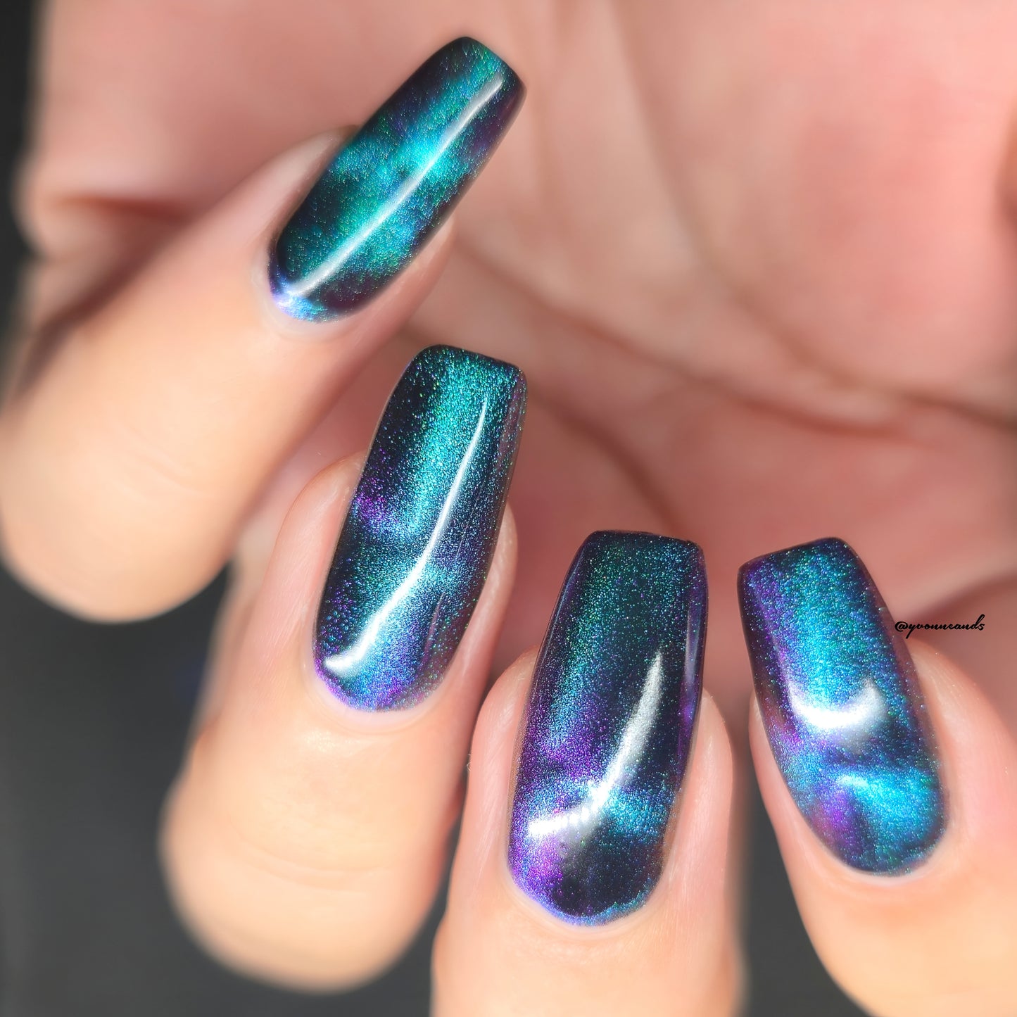 Parrot Polish Chantilly Cat Magnetic Multichrome Nail Lacquer Purple/Green/Blue/Black