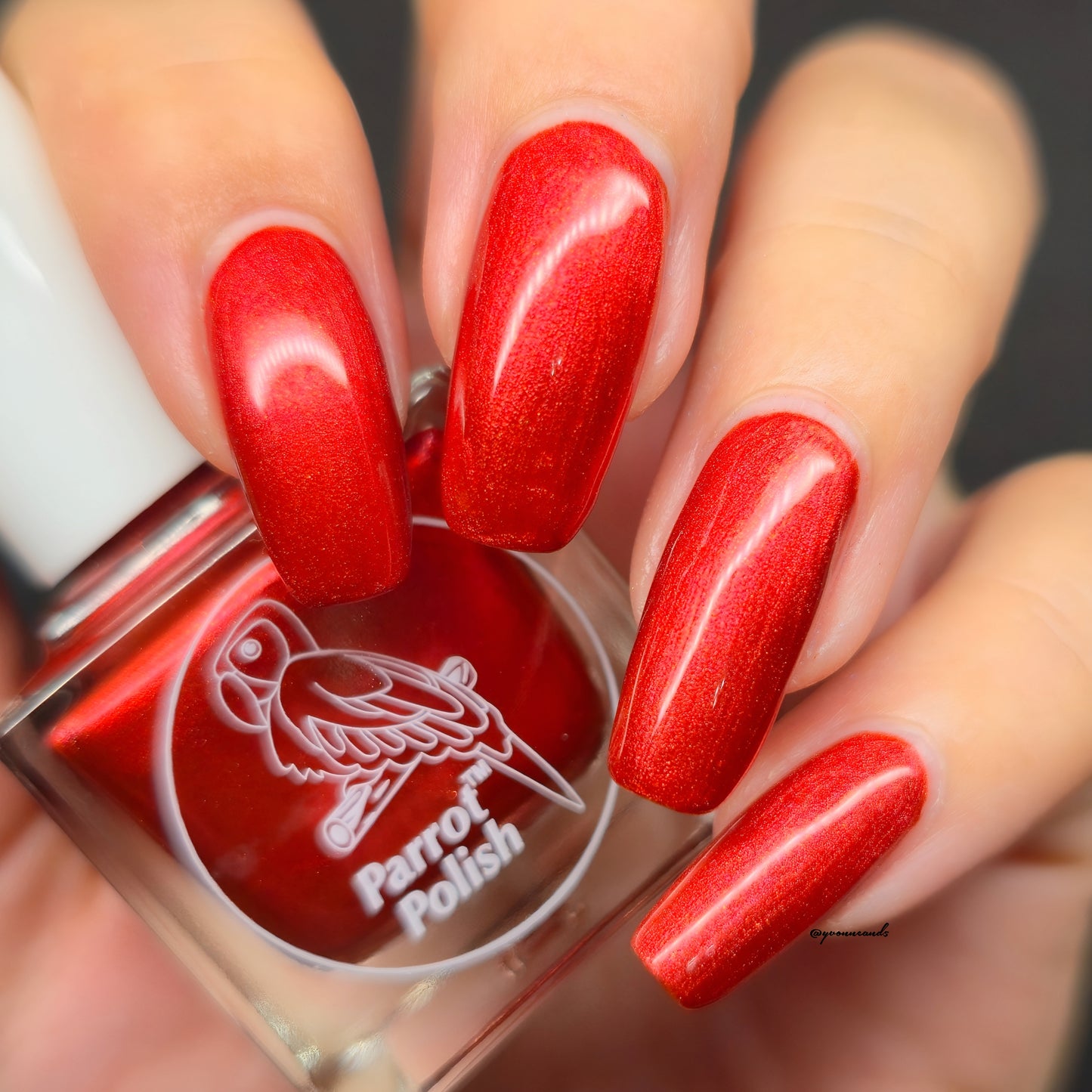 Parrot Polish Wine by the Mantle Shimmer Nail Lacquer Wine/Red