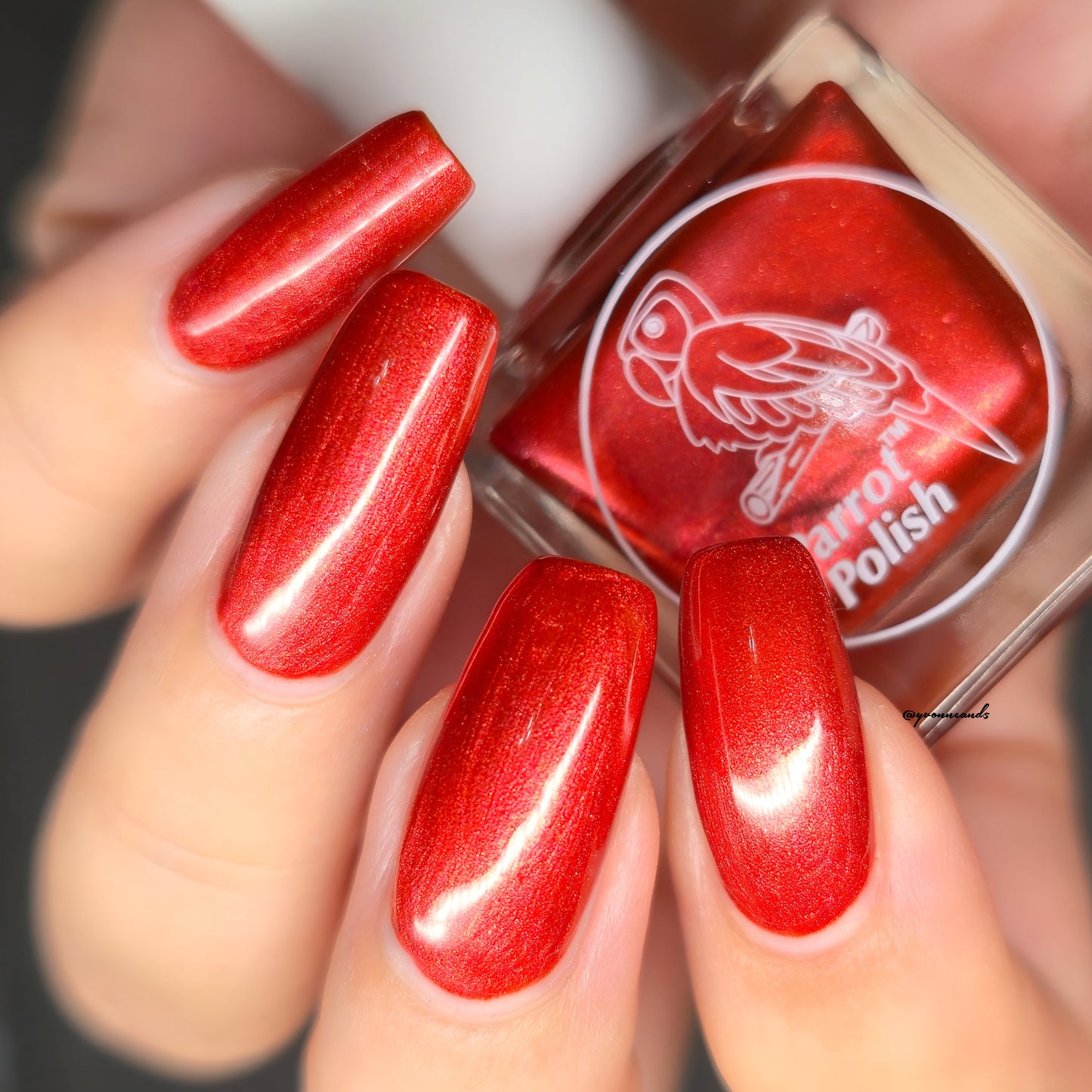 Parrot Polish Wine by the Mantle Shimmer Nail Lacquer Wine/Red