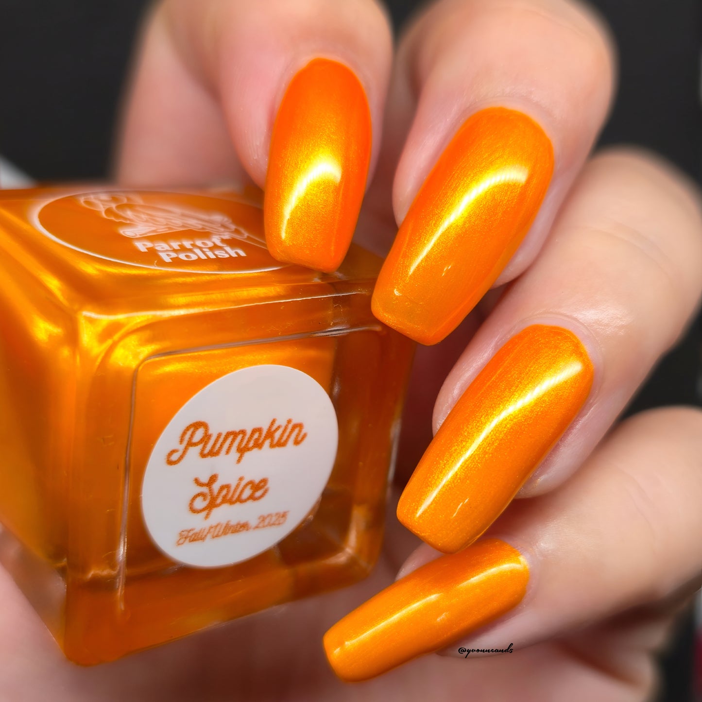 Parrot Polish Pumpkin Spice Shimmer Nail Lacquer Gold/Orange