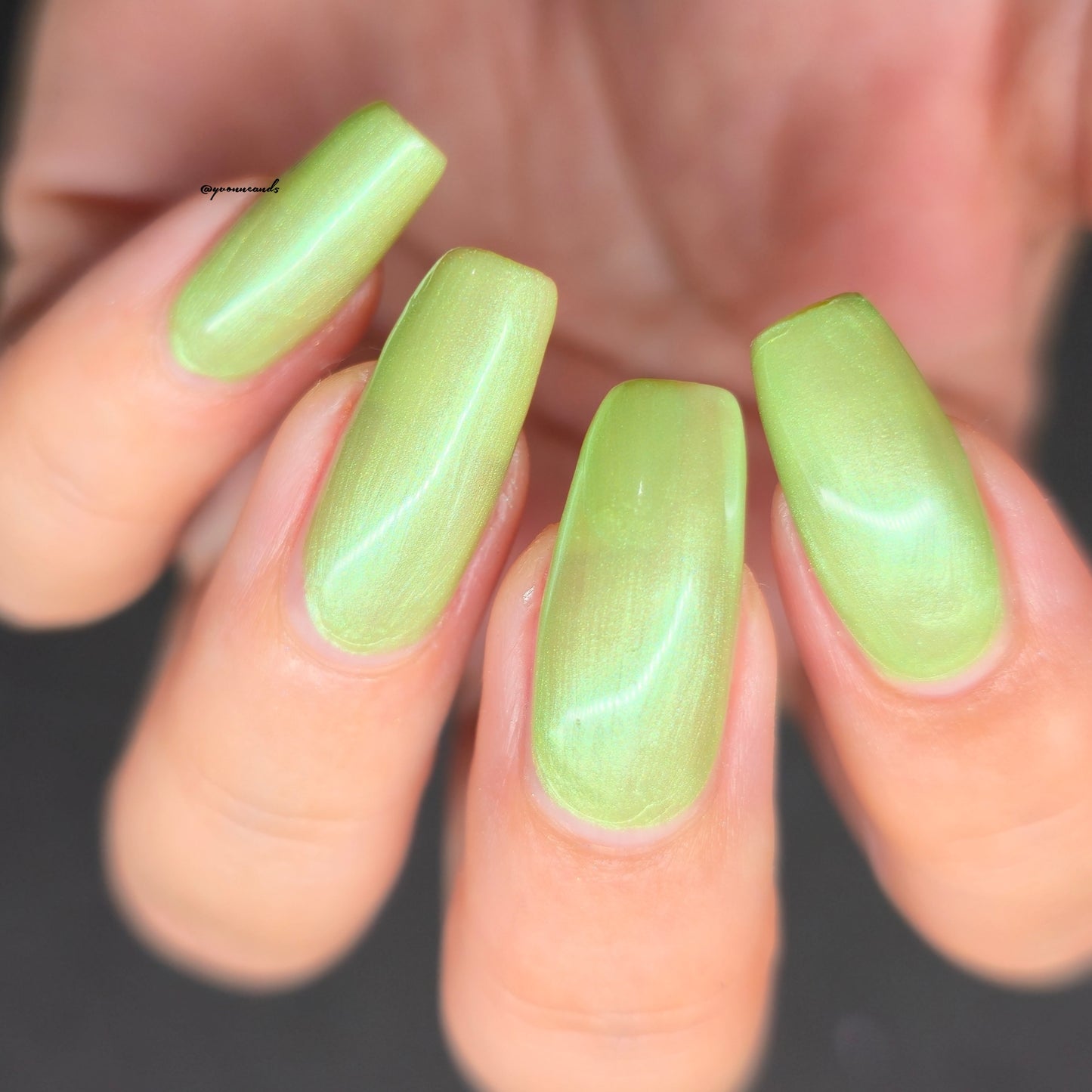 Parrot Polish  Granny Apples Shimmer Nail Lacquer Green/Silver