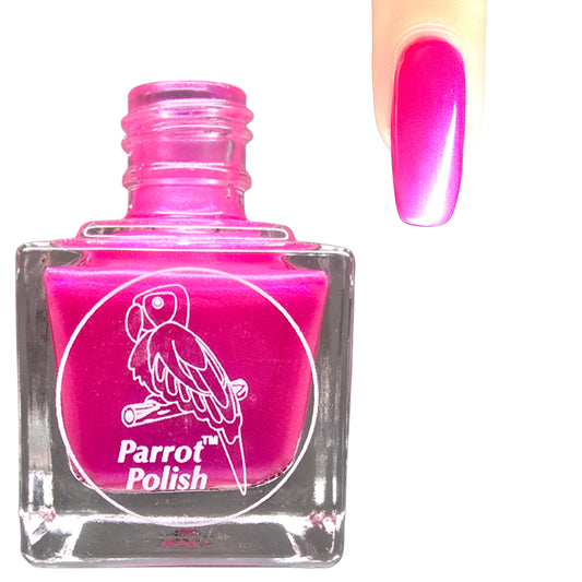 Parrot Polish Vale September Shimmer Nail Lacquer Pink/Fuscia