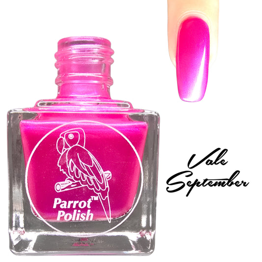Parrot Polish Vale September Shimmer Nail Lacquer Pink/Fuscia