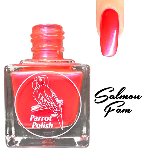 Parrot Polish Salmon I Am Shimmer Nail Lacquer Red /Pink