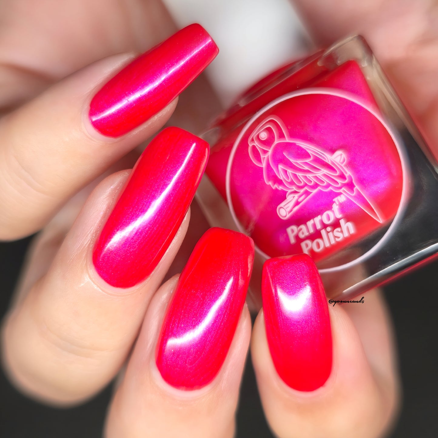 Parrot Polish Salmon I Am Shimmer Nail Lacquer Red /Pink