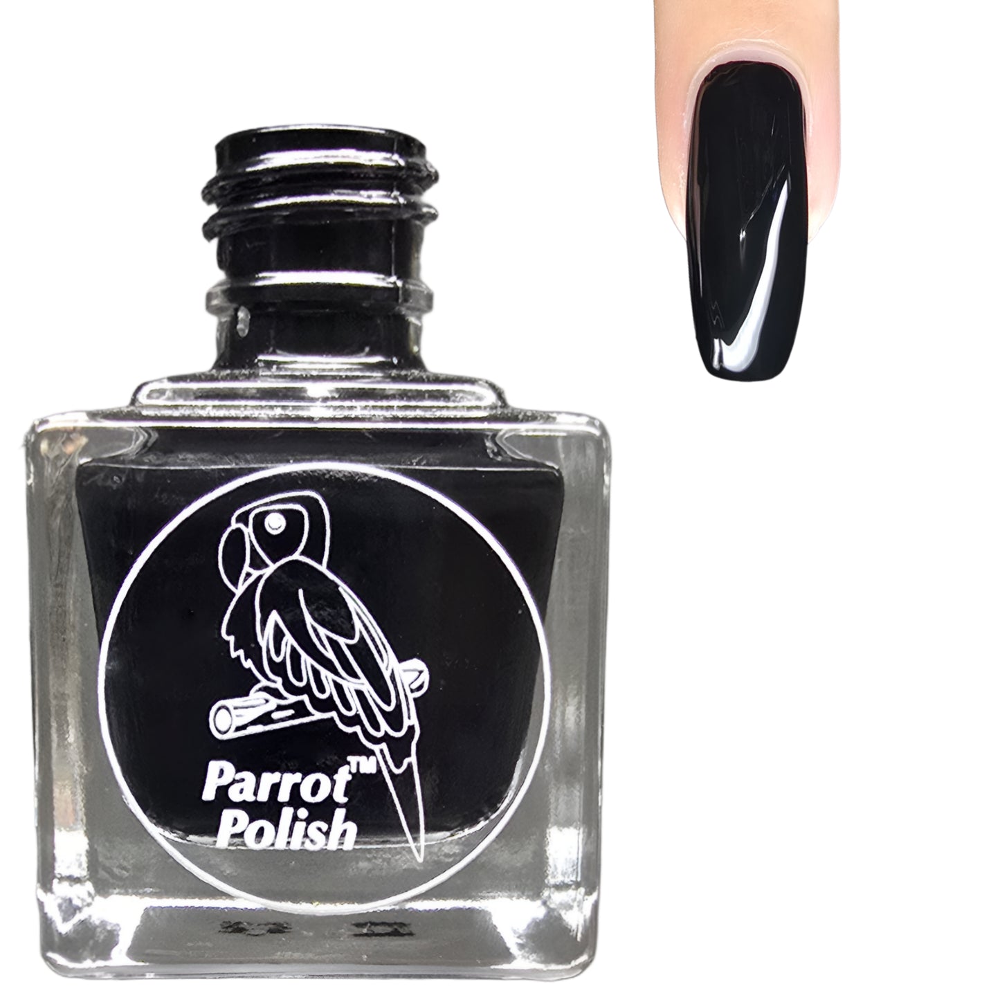 Parrot Polish Pitch Black Opaque Nail Polish
