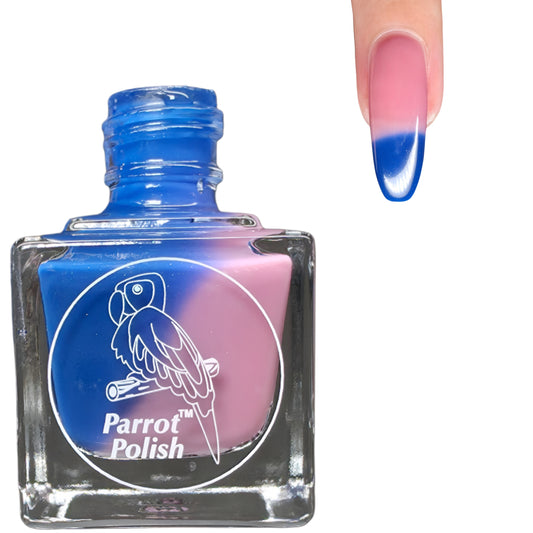 Parrot Polish Blue Sinai Color Changing Thermal Nail Lacquer  Blue/Tan