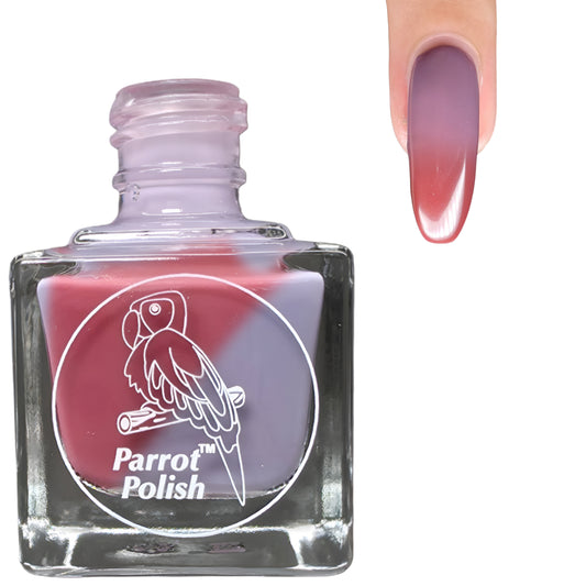Parrot Polish Red Dragon Color Changing Thermal Nail Lacquer  - Red/Grey