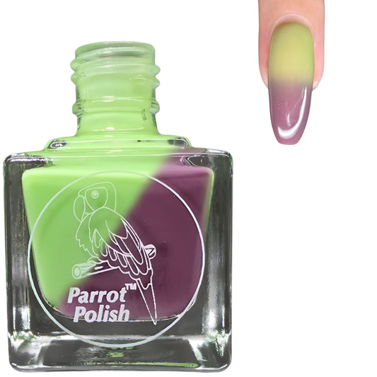 Parrot Polish Plums and Mints Color Changing Thermal Nail Lacquer Plum/Mint lime