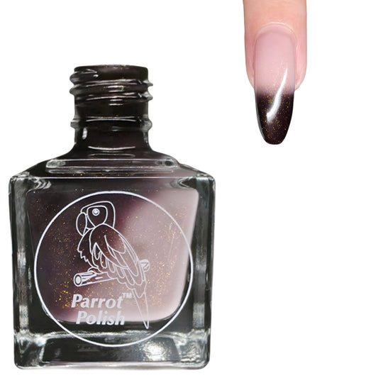 Parrot Polish Darkest Before the Light Color Changing Thermal Nail Lacquer - Black/Grey