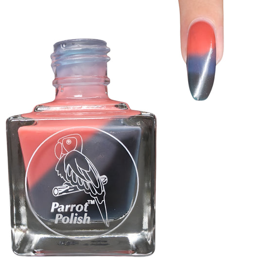 Parrot Polish Galaxy Groove Color Changing Thermal Nail Lacquer   Green/Blue/Orange