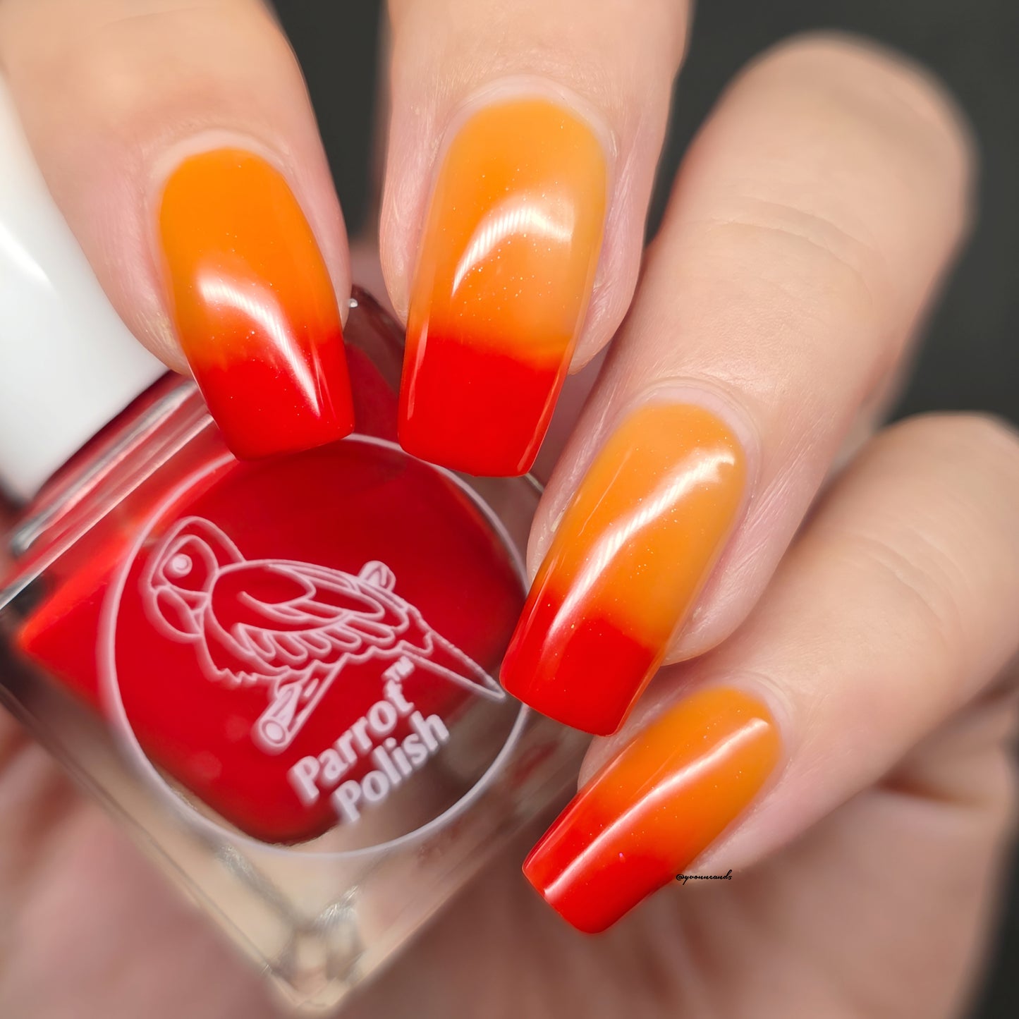 Parrot Polish Fall Feelings Color Changing Thermal Nail Lacquer Nail Polish - Burgundy/Red/Yellow