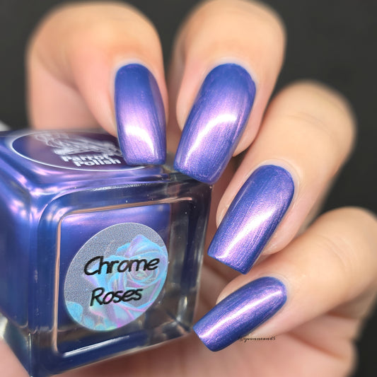 Parrot Polish Chrome Roses Mutilchrome Shimmer Nail Lacquer Purple Silver