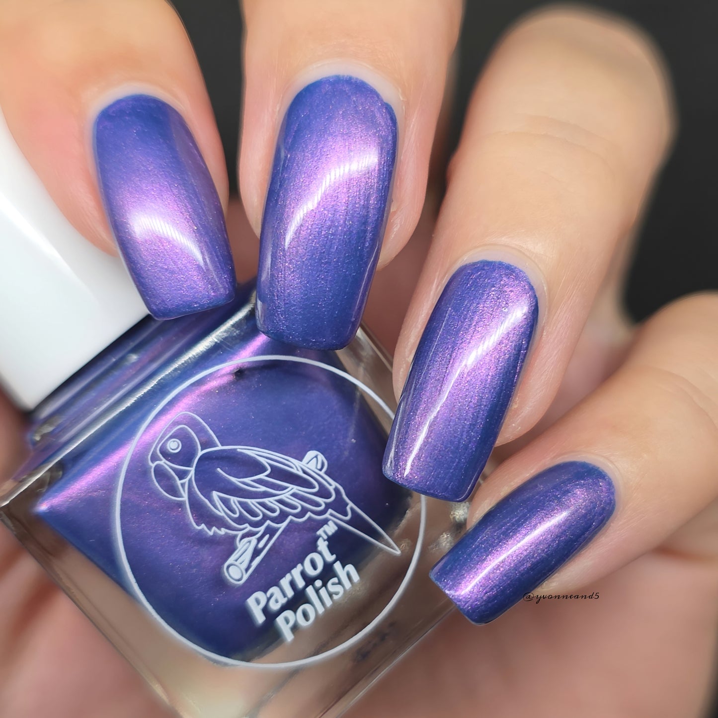 Parrot Polish Chrome Roses Mutilchrome Shimmer Nail Lacquer Purple Silver