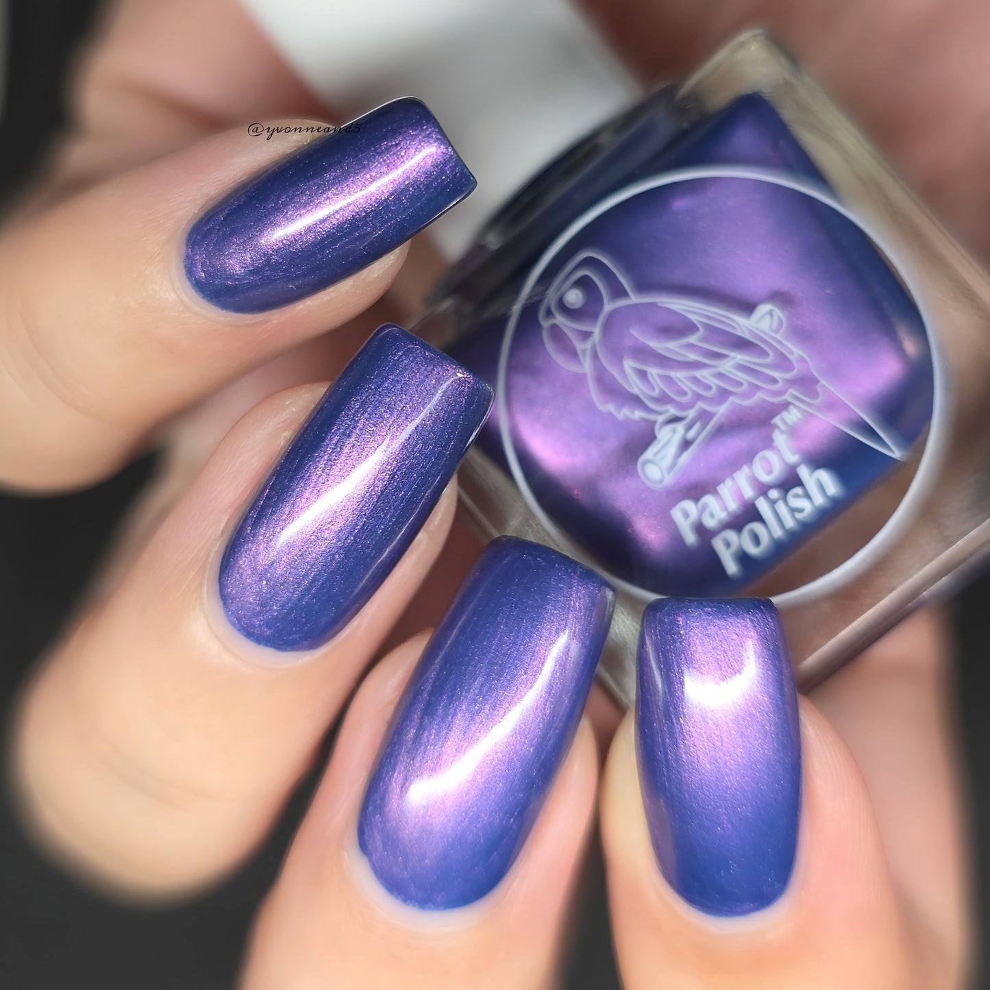 Parrot Polish Chrome Roses Mutilchrome Shimmer Nail Lacquer Purple Silver