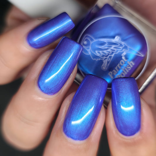 Parrot Polish Mountain Laurel Mutilchrome Shimmer Nail Lacquer Purple Blue