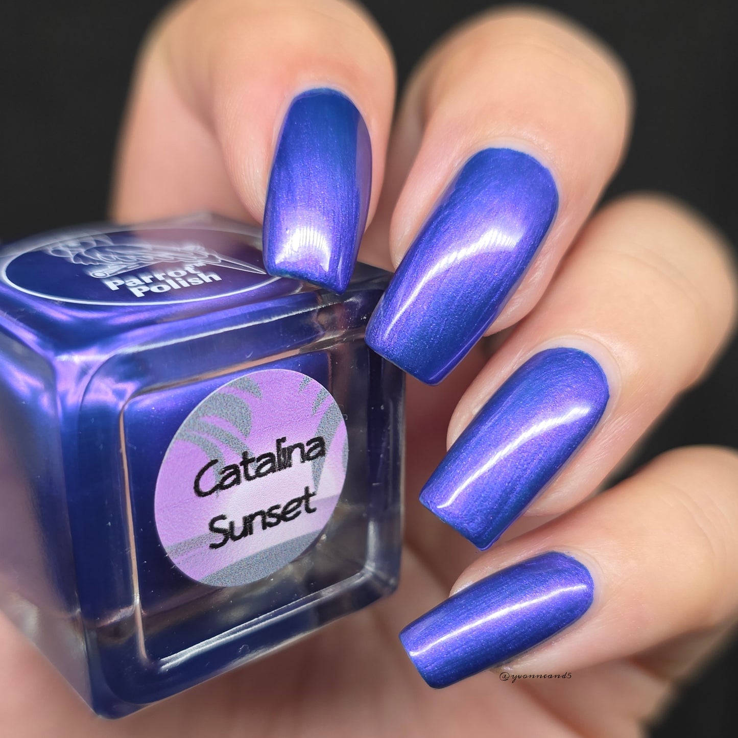 Parrot Polish Catalina Sunset Mutilchrome Shimmer Nail Lacquer Purple Blue