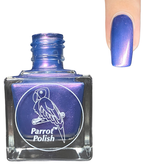 Parrot Polish Chrome Roses Mutilchrome Shimmer Nail Lacquer Purple Silver