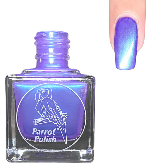 Parrot Polish Mountain Laurel Mutilchrome Shimmer Nail Lacquer Purple Blue