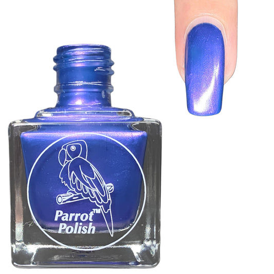Parrot Polish Catalina Sunset Mutilchrome Shimmer Nail Lacquer Purple Blue