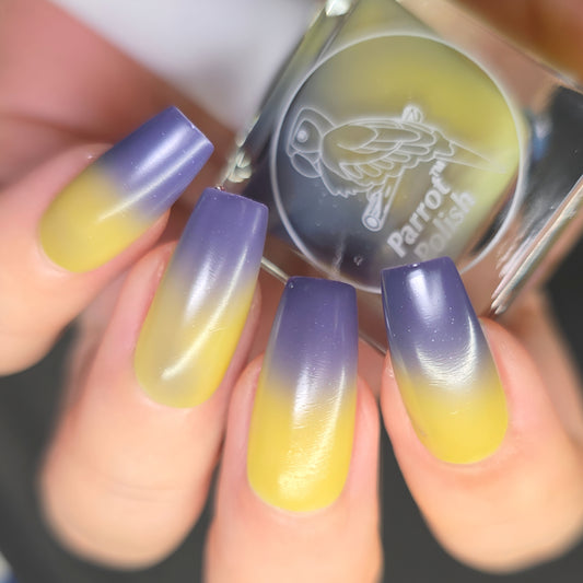 Parrot Polish Snow Crocus Thermal Color Changing Nail Lacquer Purple Yellow