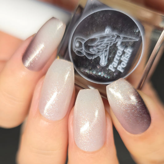 Parrot Polish Frozen Darkness Thermal Nail Lacquer Black/Clear Frost .05 Fl oz