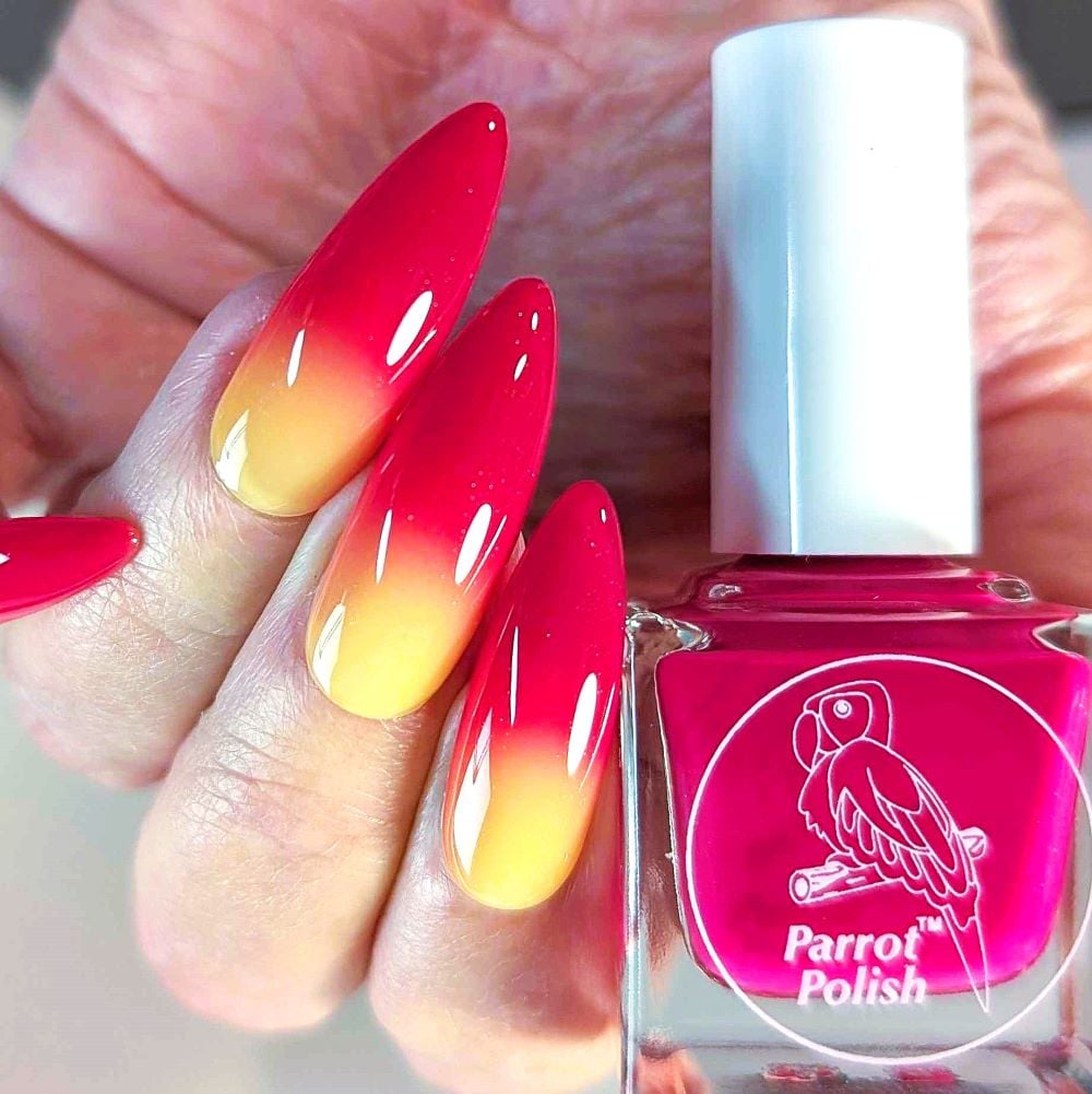 Parrot Polish Raspberry Lemonade Thermal Nail Polish Raspberry/Orange