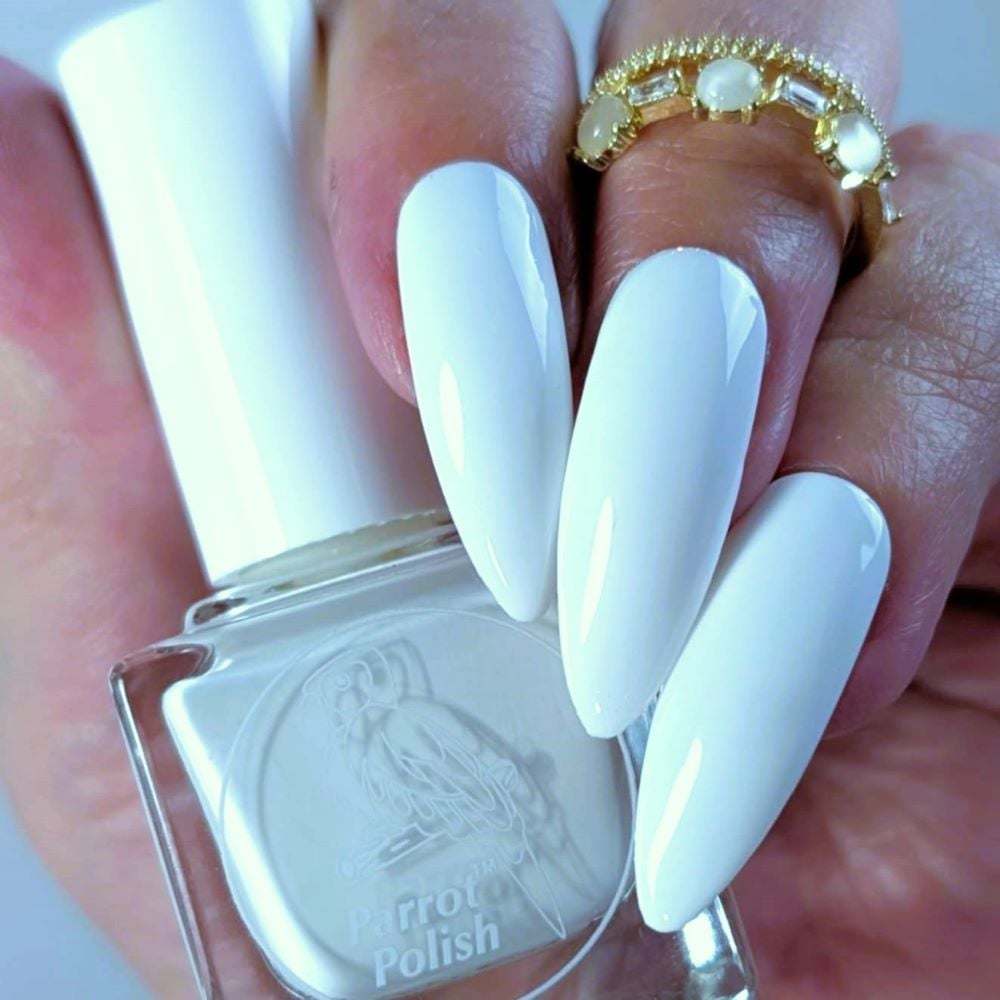 Parrot Polish Anne Marie Island Opaque White Nail Polish