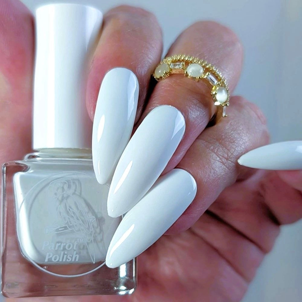 Parrot Polish Anne Marie Island Opaque White Nail Polish