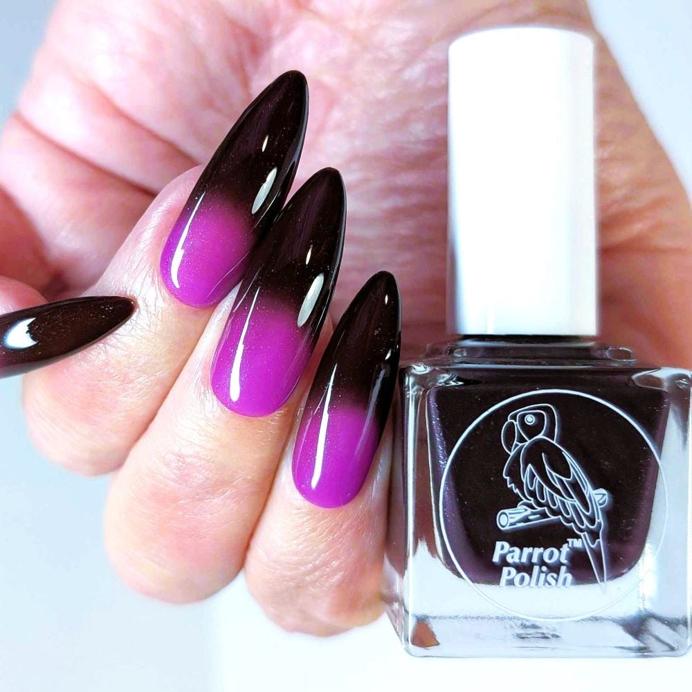 Parrot Polish Moo Juice Thermal Nail Polish - Black/Purple/Pink