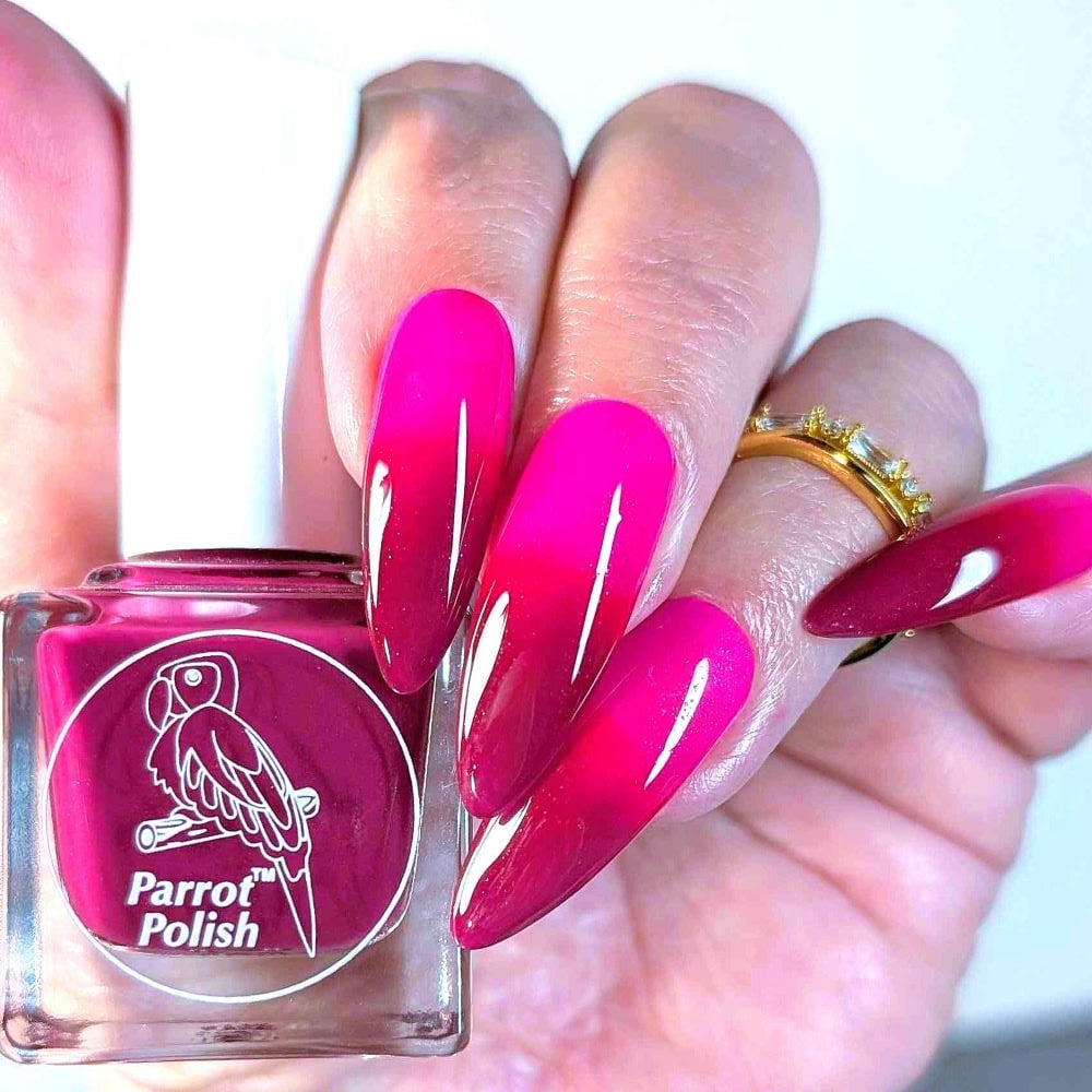 Parrot Polish Sangria Color Changing Nail Lacquer - Purple/Red/Pink